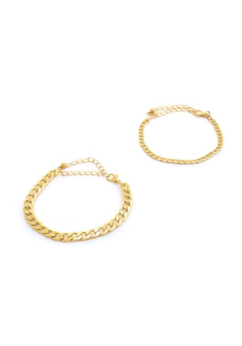 SODAJO METAL LINK CHAIN BRACELET 2 PC SET