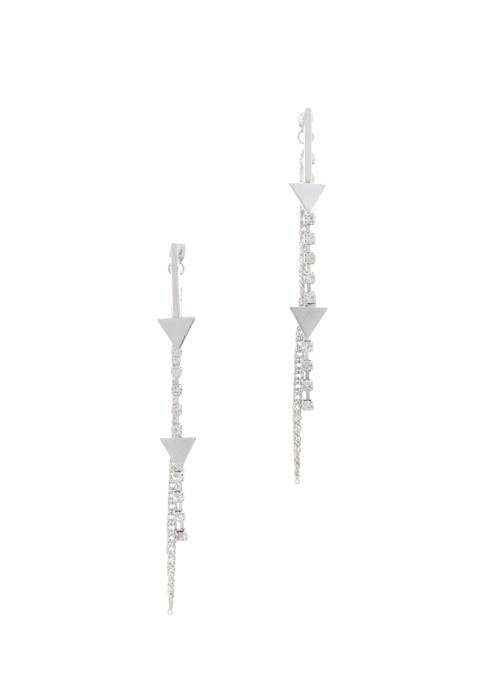 CHAIN RHINESTONE ARROW DROP FASHION EARRING