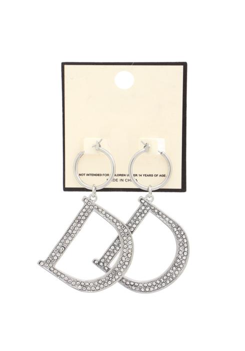 INITIAL D RHINESTONE EARRING
