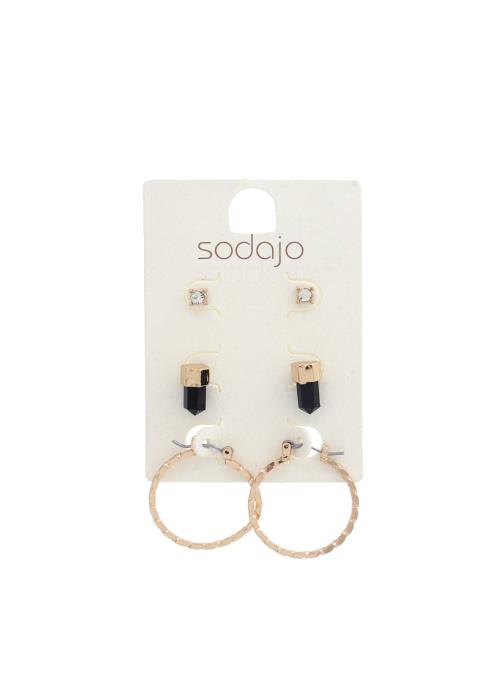 SODAJO CIRCLE METAL EARRING SET