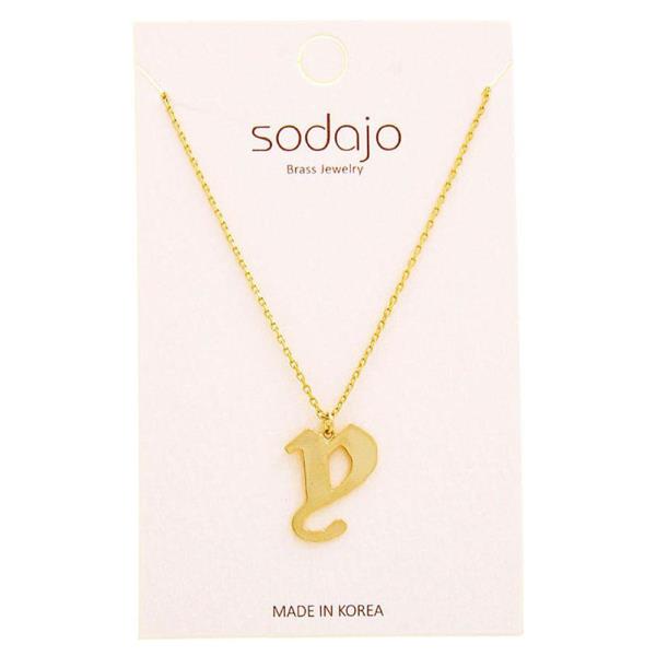 SODAJO STYLISH INITIAL PENDANT NECKLACE