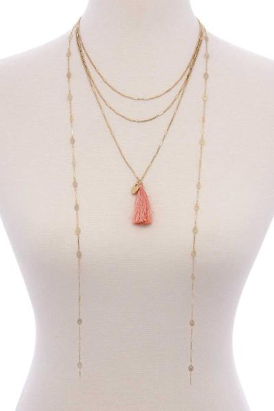 Multi Layer with Tassel Necklace