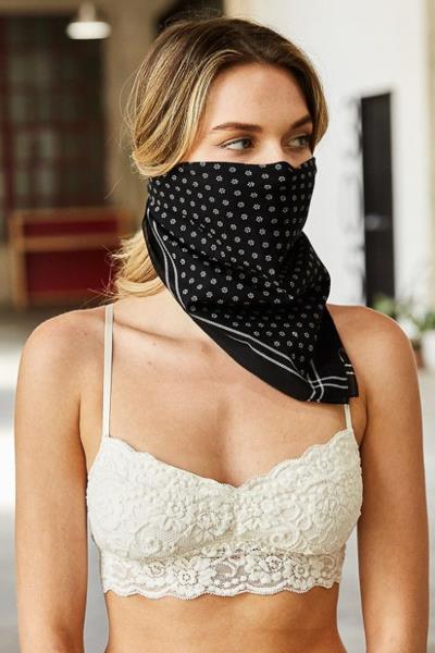 FLORAL DOT BANDANA COTON FACE MASK