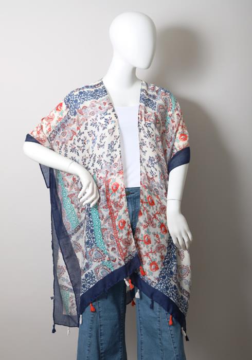 PATCHWORK TASSEL KIMONO