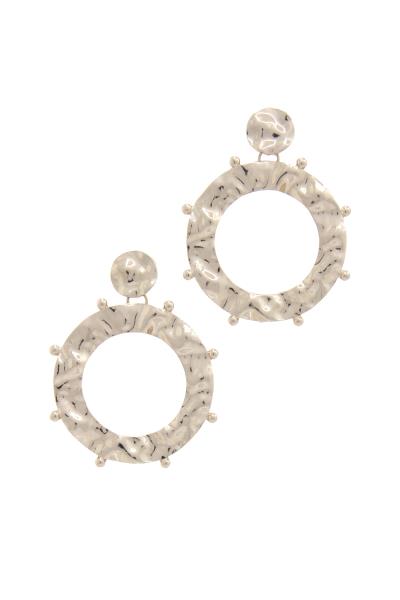 ROUND BENT CIRCLE POST EARRING