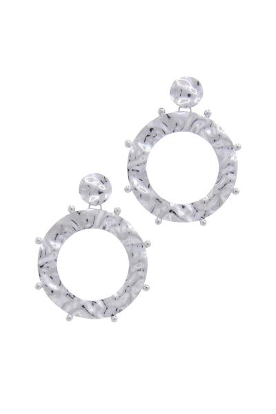 ROUND BENT CIRCLE POST EARRING