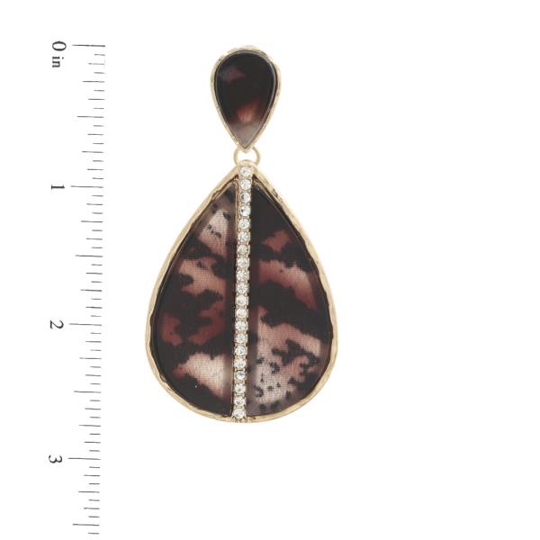 ANIMAL PRINT PATTERN TEARDROP SHAPE EARRING