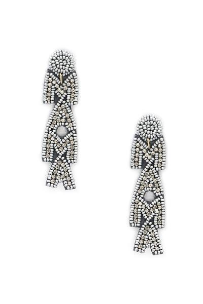 SEED BEAD RHINESTONE MAMA DANGLE EARRING