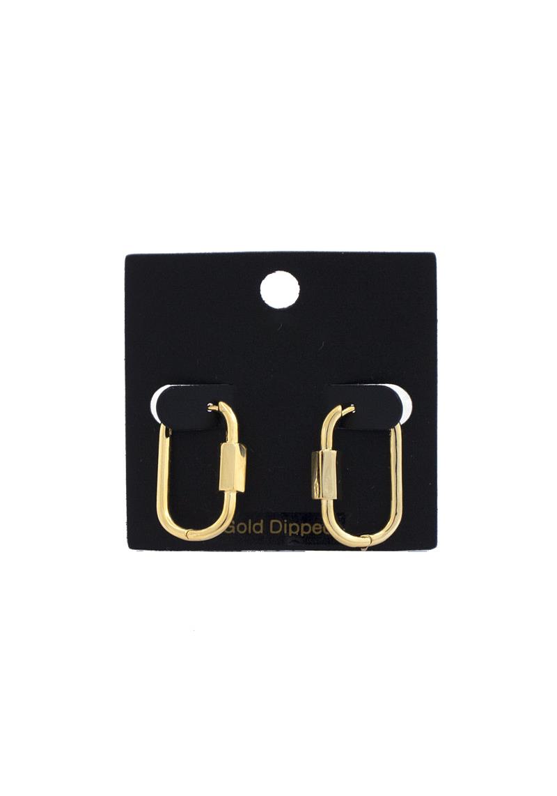 OVAL METAL EARRING