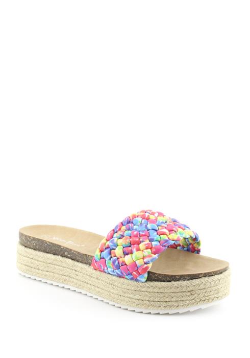 CHIC WOVEN BRAIDED STRAP DESIGN HIGH SLIPPERS