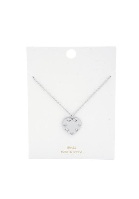 HEART CUBIC ZIRCONIA CHARM NECKLACE