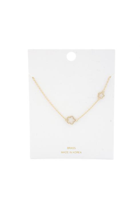 DOUBLE FLOWER CHARM NECKLACE