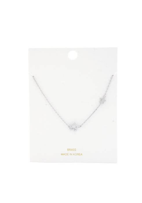 DOUBLE STAR METAL NECKLACE