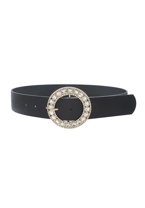 CIRCLE RHINESTONE GEM BUCKLE BELT
