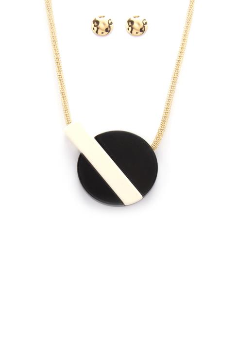 ABSTACT ACRYLIC MAGNETIC CIRCLE NECKLACE