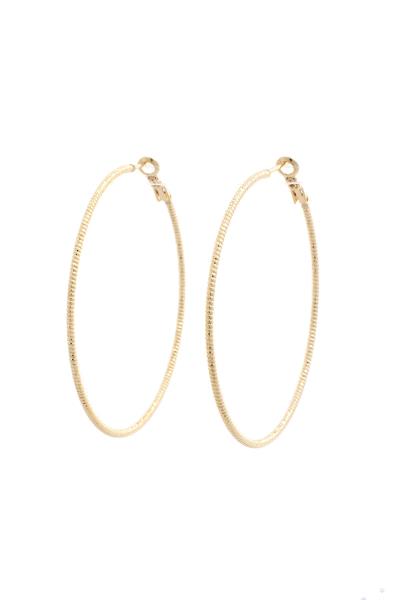 LINED BASIC 14K GOLD DIPPED HOOP EARRING