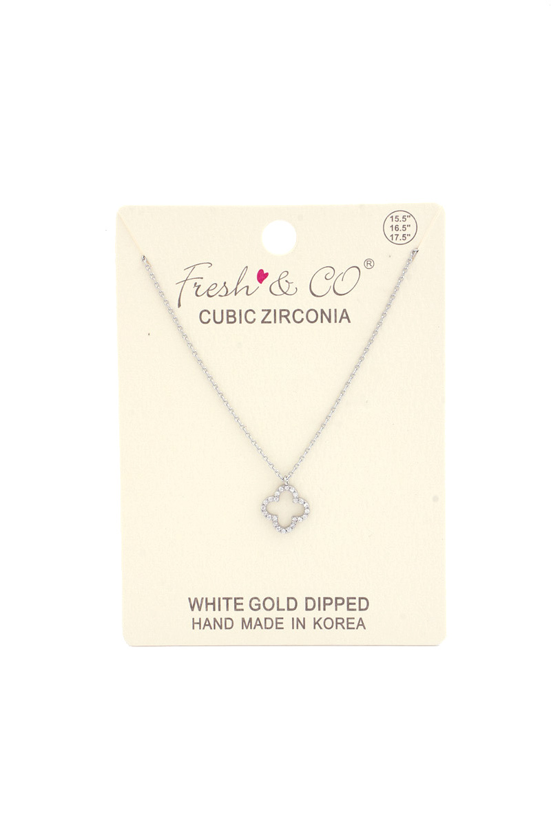 RHINESTONE MOROCCAN SHAPE CHARM NECKLACE