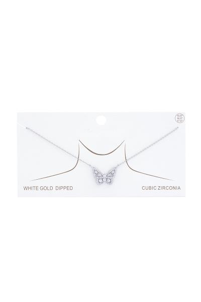 GOLD DIPPED CZ BUTTERFLY NECKLACE