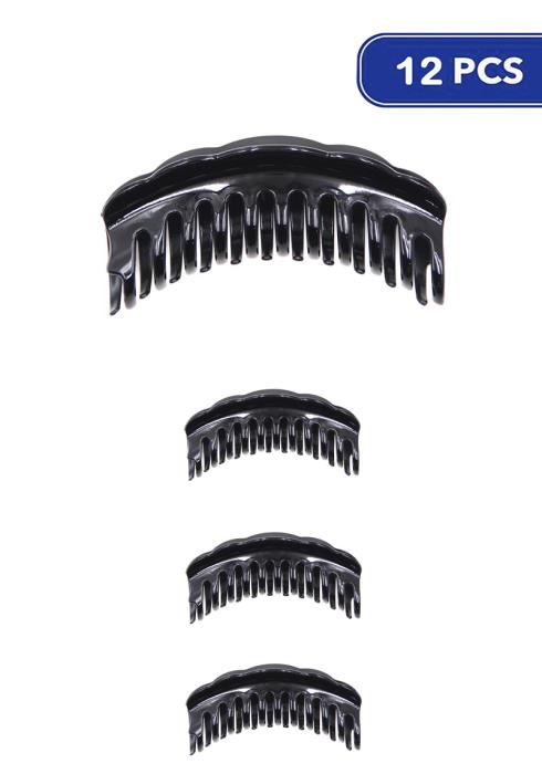 FASHION BIG SIZE HAIR CLAW JAW CLIPS (12 UNITS)