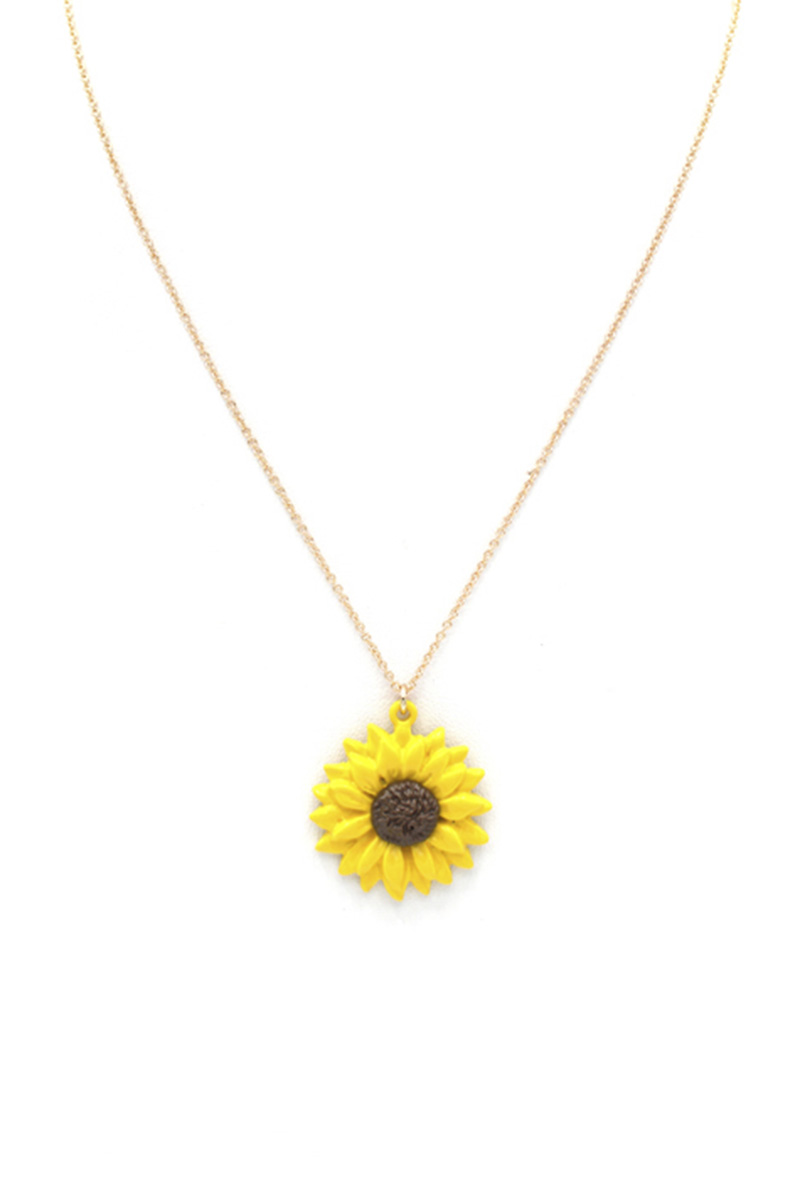 FASHION SUNFLOWER PENDANT DANGLE EARRING