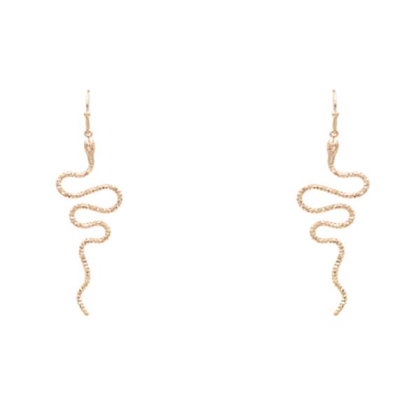 METAL SWIRL SNAKE DANGLE EARRING