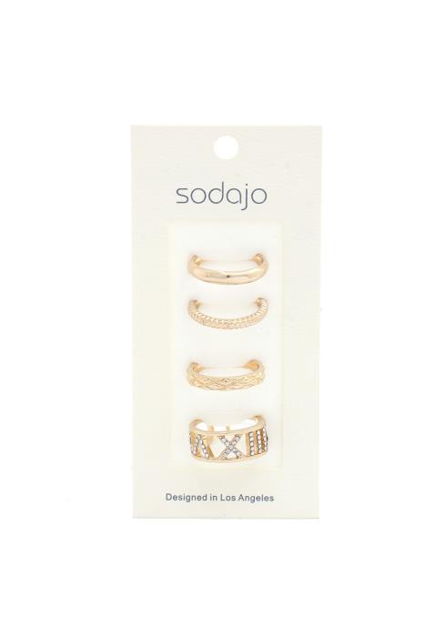 SODAJO ROMAN NUMERAL PAVE RHINESTONE RING SET
