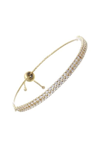 FASHION METAL RHINESTONE ROUND BRACELET