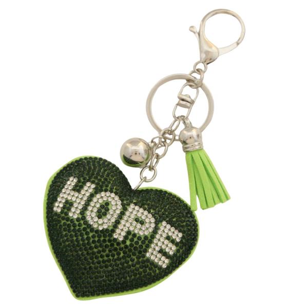 HOPE HEART PUFFY BLING KEYCHAIN