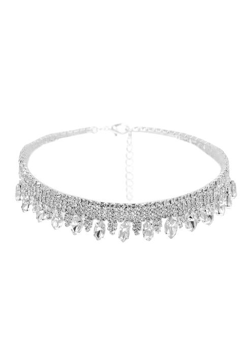 RHINESTONE CRYSTAL CHOKER NECKLACE