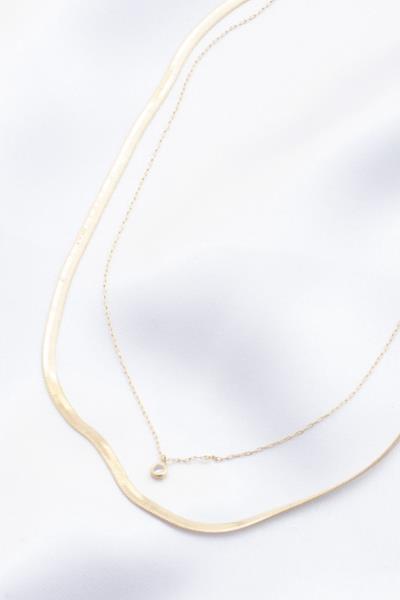 2 LAYERED METAL CHAIN NECKLACE