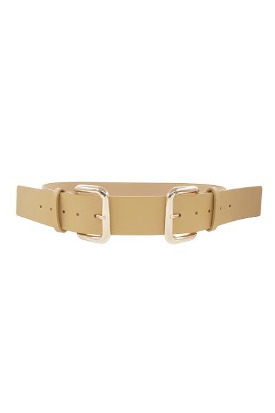 FASHION MODERN DOUBLE SQUARE BUCKLE BELT