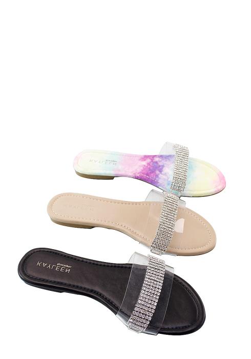 RHINESTONE STRAP CHIC SLIPPER