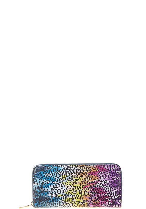 MULTI COLORED LEOPARD PRINT WALLET