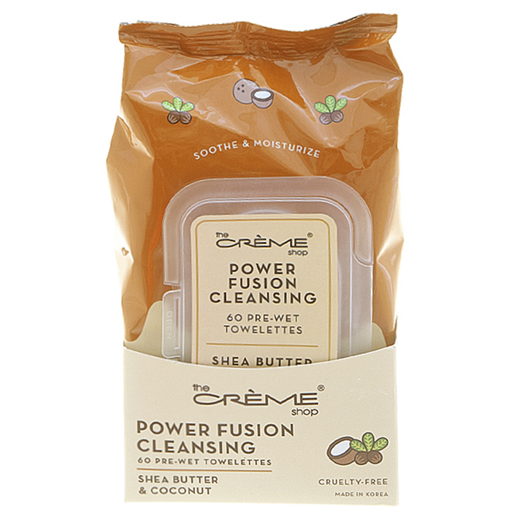 POWER FUSION CLEANSING 60 PRE-WET TOWELETTES - SHEA BUTTER AND COCONUT