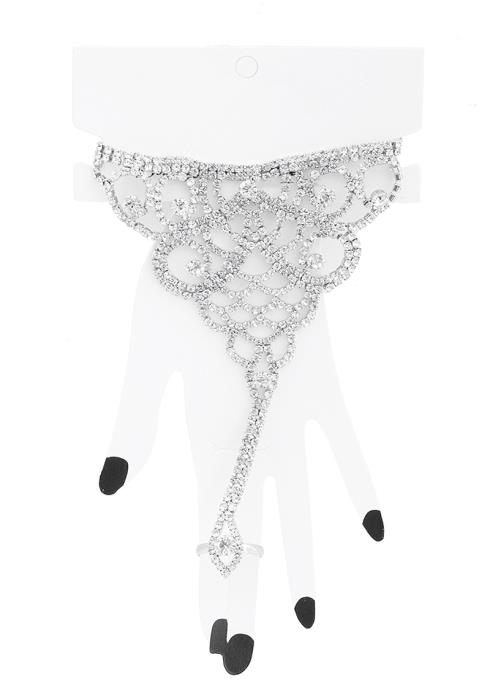 RHINESTONE HAND CRYSTAL RING BRACELET
