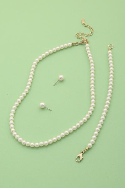 PEARL BEAD NECKLACE SET