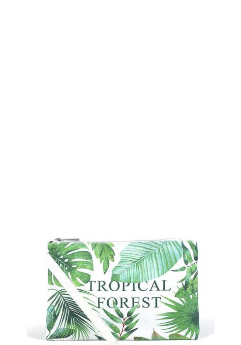 TROPICAL FOREST PRINT POUCH