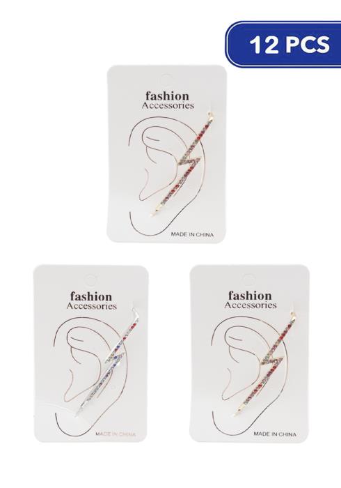 FASHION RHINESTONE LIGHTNING EAR WRAP CRAWLER (12 UNITS)