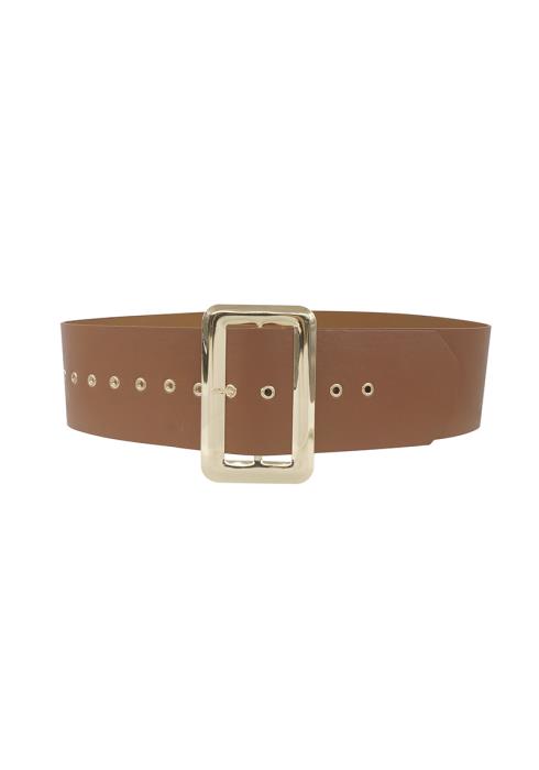 METAL RECTANGLE BUCKLE WIDE BELT
