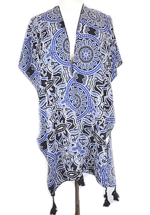 FASHION MULTI PATTERN PRINT COVER UP KIMONO