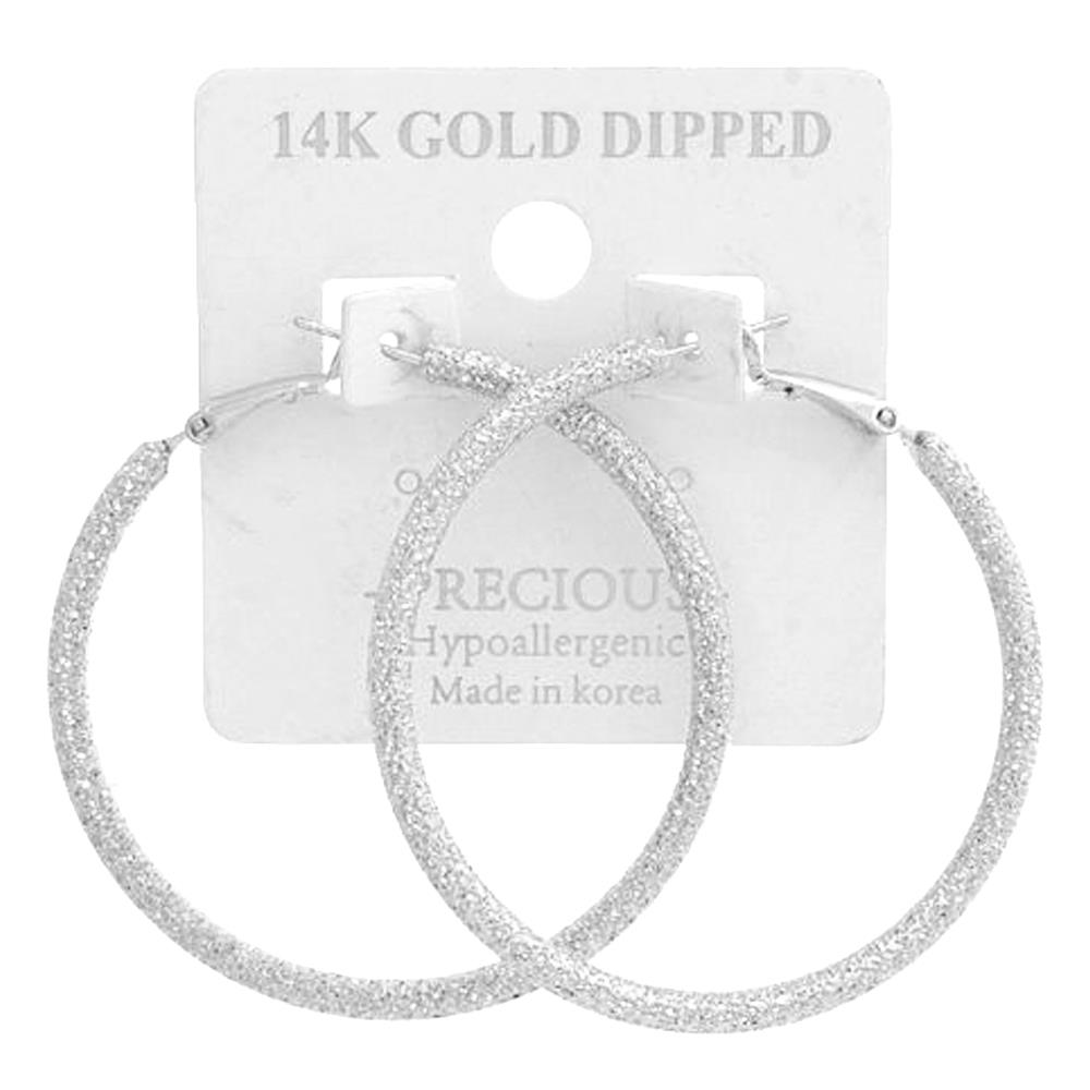 SQUARE EDGE METAL 14K GOLD DIPPED HOOP EARRING