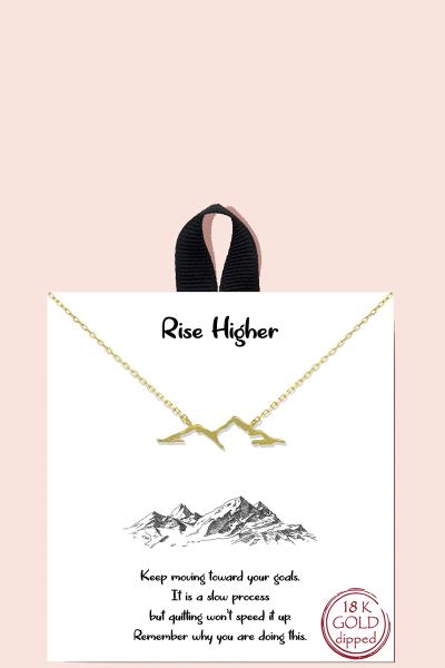 18K GOLD RHODIUM DIPPED RISE HIGHER PENDANT NECKLACE