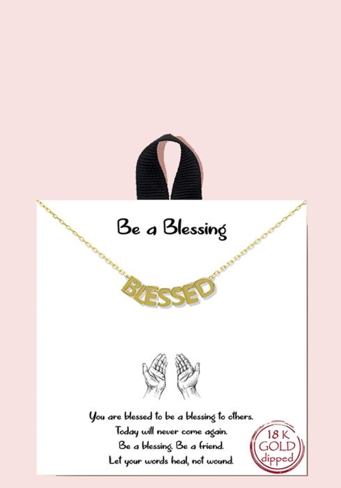 18K GOLD RHODIUM DIPPED STRONG WOMAN BLESSED NECKLACE