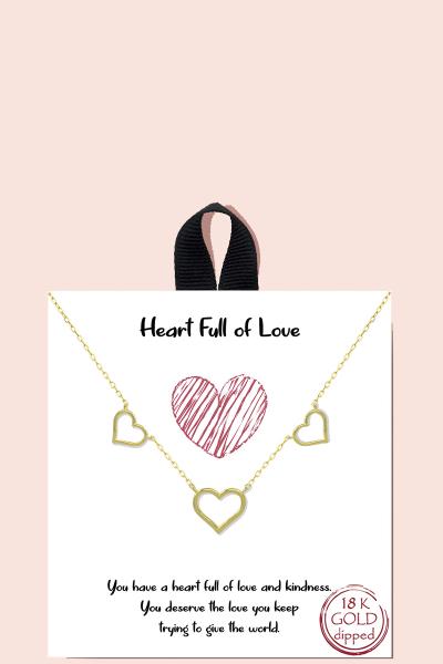 18K GOLD RHODIUM DIPPED HEART FULL OF LOVE NECKLACE