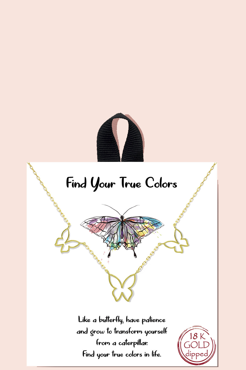 18K GOLD RHODIUM DIPPED FIND YOUR TRUE COLORS NECKLACE