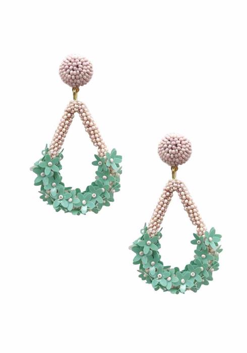 SEED BEAD FLOWER DANGLE EARRING