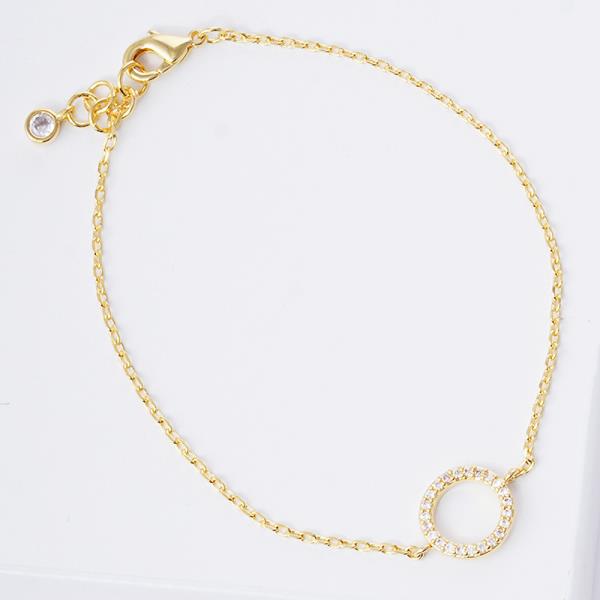 CIRCLE CUBIC ZIRCONIA GOLD DIPPED BRACELET