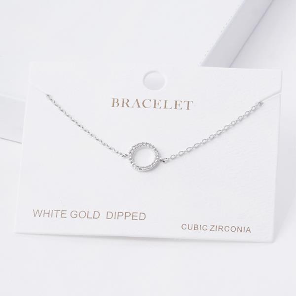 CIRCLE CUBIC ZIRCONIA GOLD DIPPED BRACELET