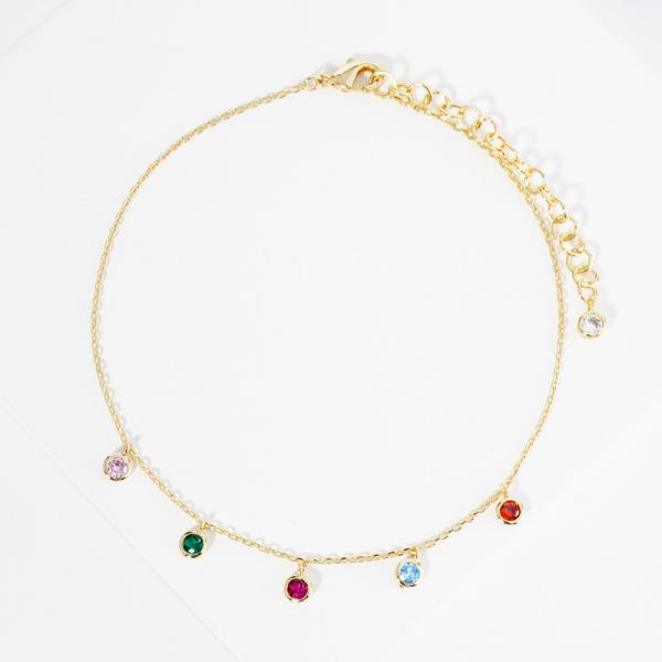 RHINESTONE BEAD ANKLET