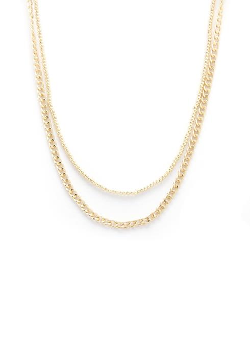 DOUBLE LAYERED METAL NECKLACE